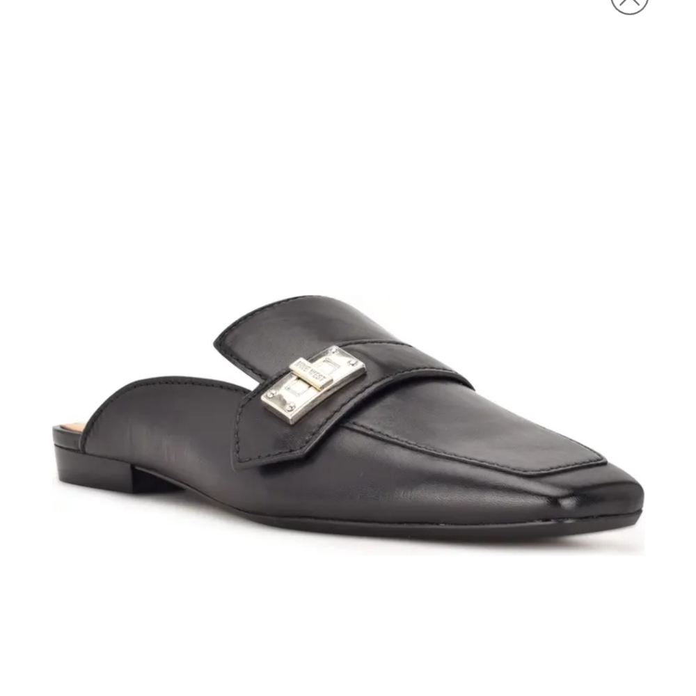 Nine West Neat 9X9 Leather Mules Size 8.5
